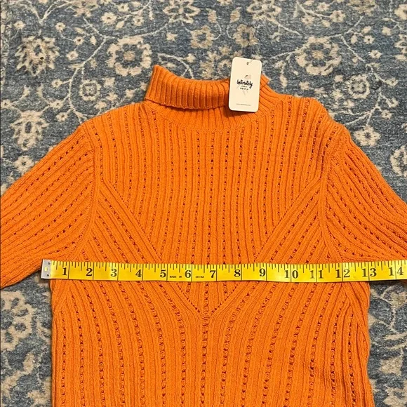 Free People Carly Swift Knit Orange Cropped Pullover Modern Sweater Bohemian - Picture 8 of 12